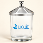 DL Pro 75 mL liquid glass jar with stainless steel lid