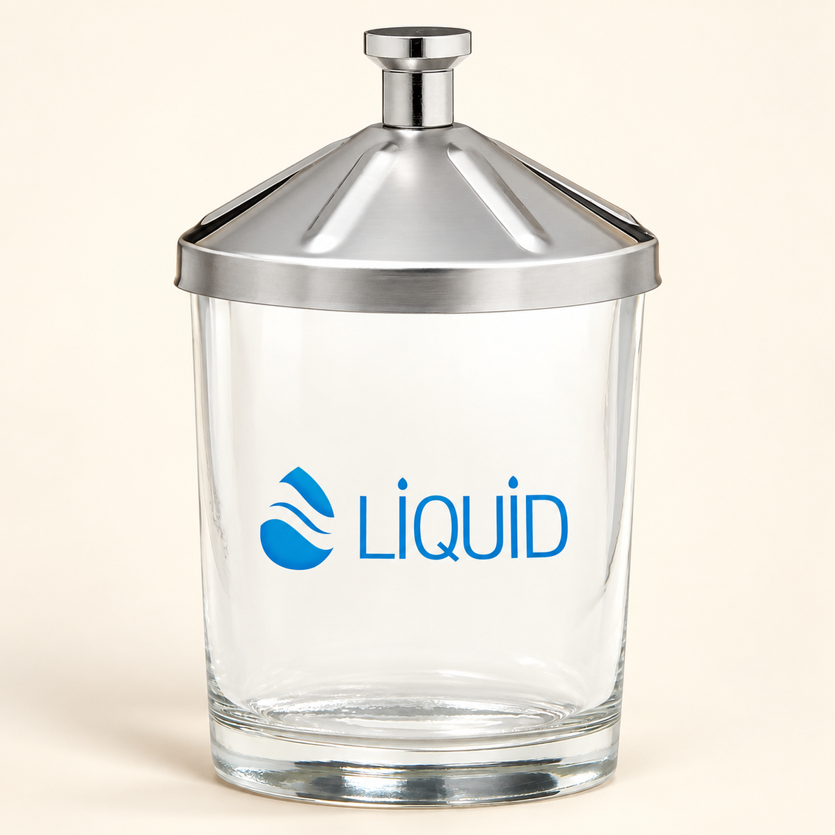 DL Pro 75 mL liquid glass jar with stainless steel lid