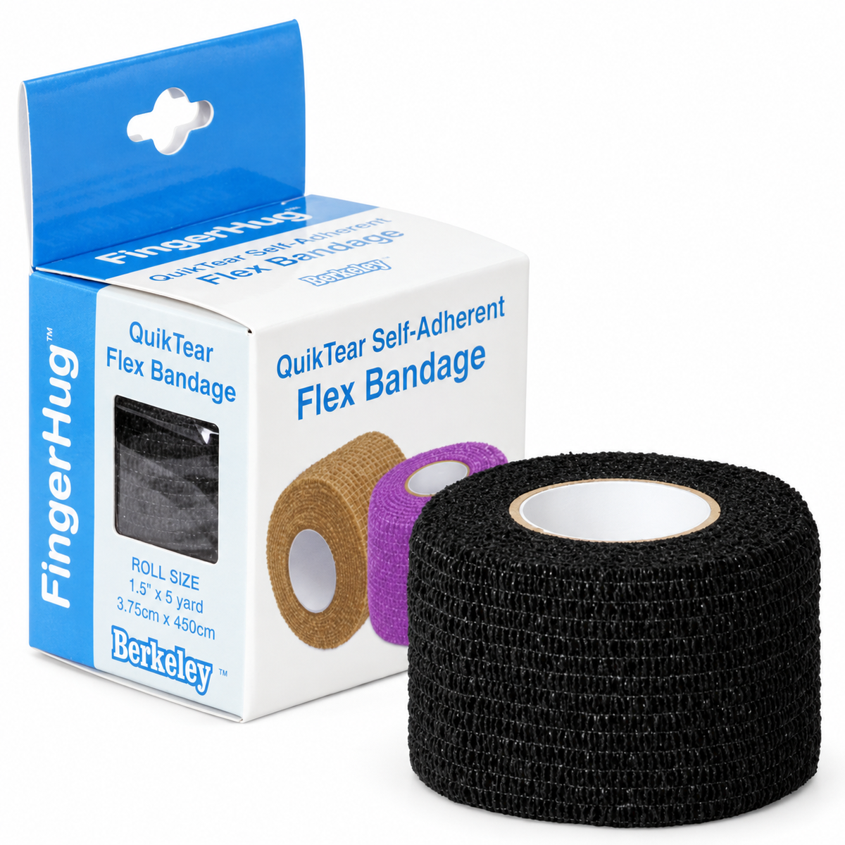 Berkeley FingerHug Black — enhanced product photo, one roll