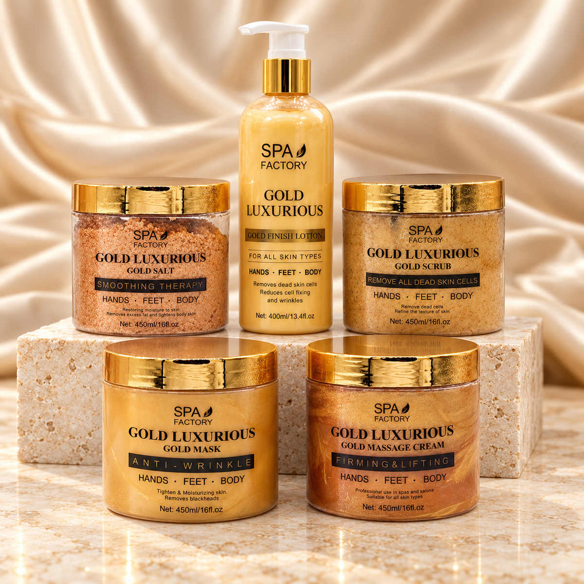Spa Factory Gold Spa five-piece small-size set on ivory stone