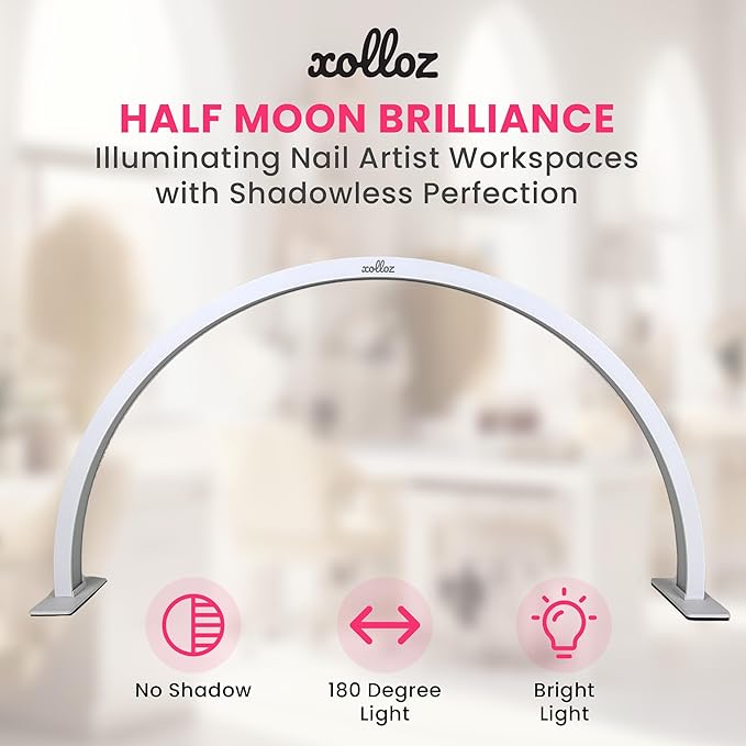 Half-Moon Nail Desk Lamp for Professionals