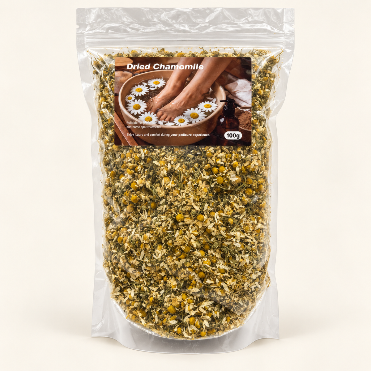 Dried Chamomile pedicure soak botanicals, 100g pouch
