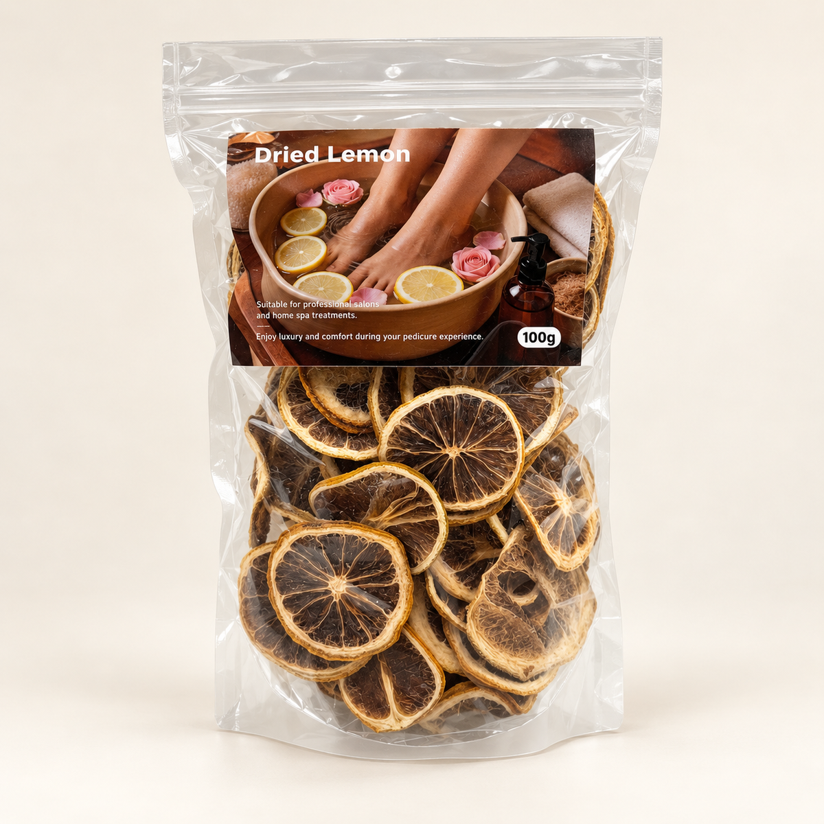 Dried Lemon pedicure soak botanicals, 100g pouch