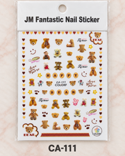 Order code CA-111 — Teddy Bear nail sticker sheet