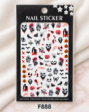 Order code F888 — Halloween Skulls & Roses nail sticker sheet