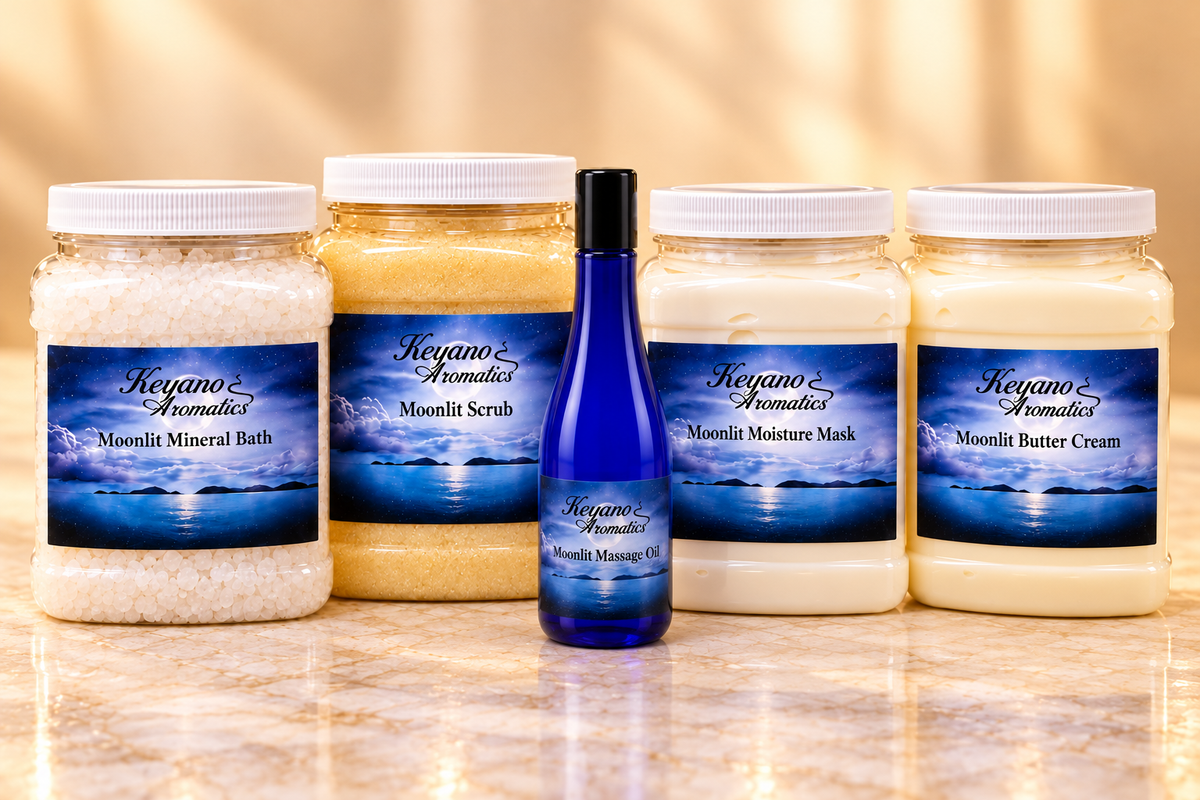 Keyano Moonlit Five-Piece Spa Set — complete set group photograph