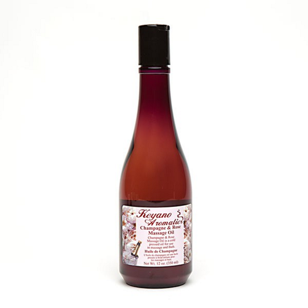 Keyano Champagne and Rose Massage Oil 14.5 oz.