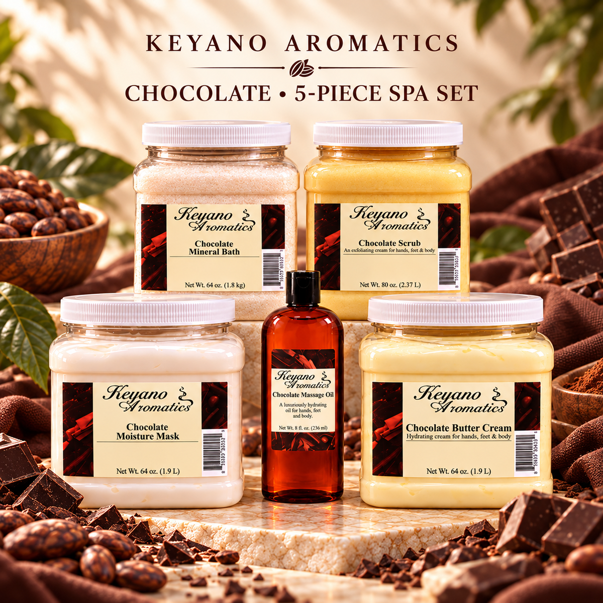 Keyano Chocolate Five-Piece Spa Set