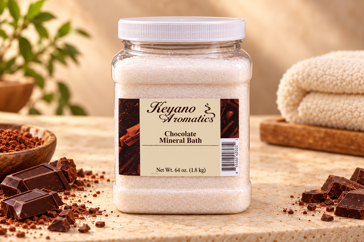 Keyano Chocolate Mineral Bath 64 oz — individual product, decorative props not included