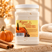 Keyano Pumpkin Spice Moisture Mask — styled product photo with decorative spa props
