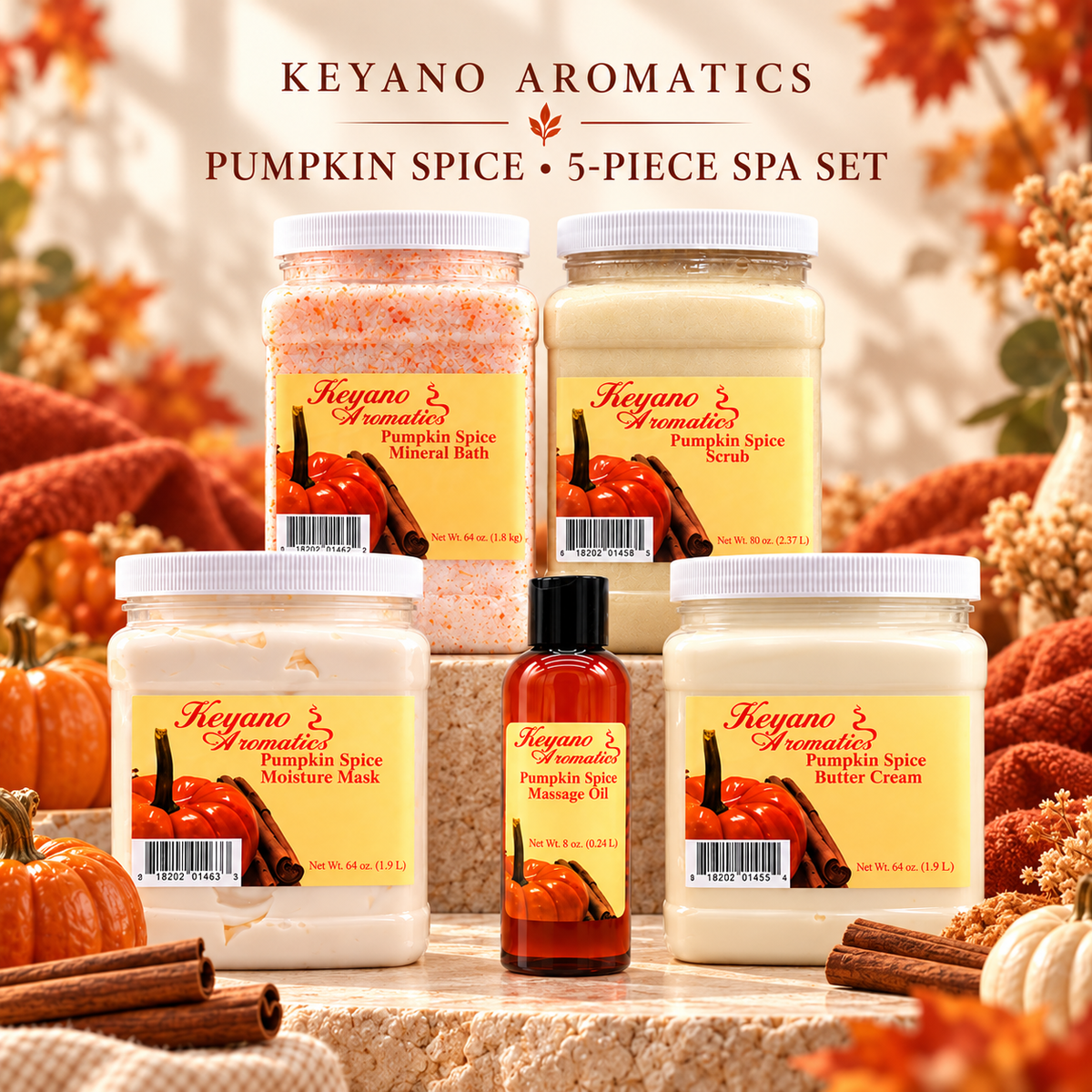 Keyano Pumpkin Spice Five-Piece Spa Set