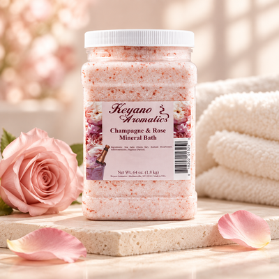 Keyano Champagne & Rose Mineral Bath — one component included in this four-step spa set
