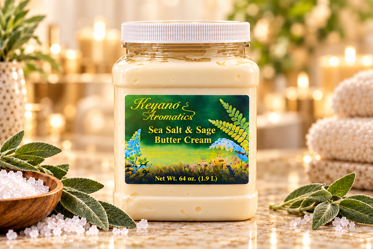 Keyano Sea Salt & Sage Butter Cream 64 oz — individual product, decorative props not included