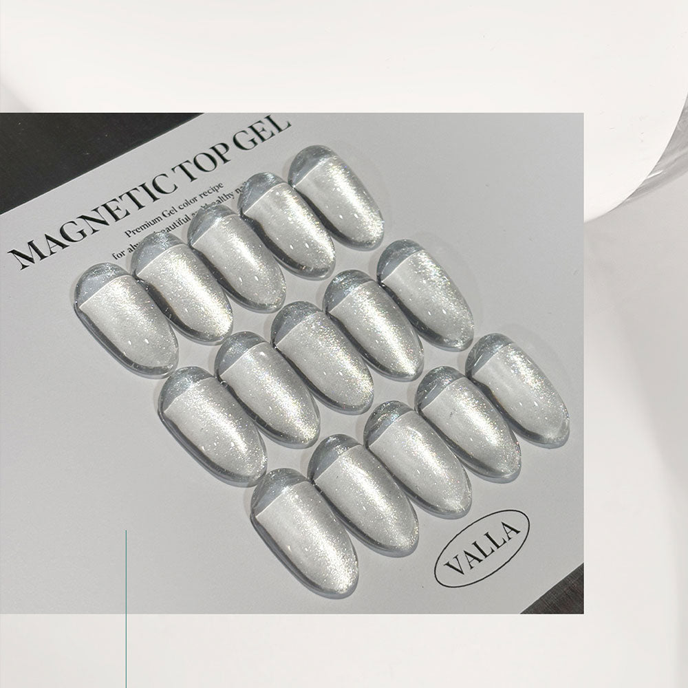 VALLA Magnetic Non-Wipe Top Gel · Cat Eye Effect over Gel Color