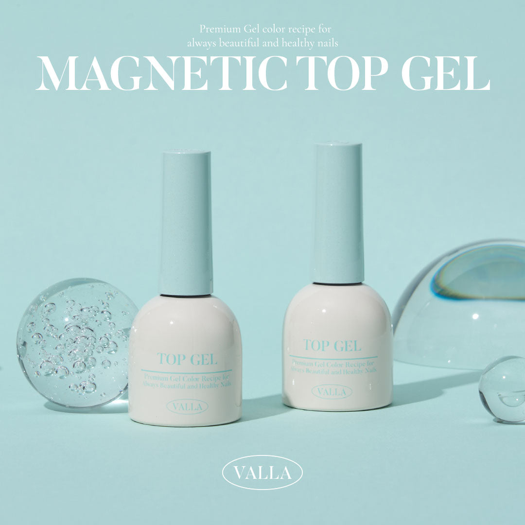 VALLA Magnetic Non-Wipe Top Gel · Cat Eye Effect over Gel Color