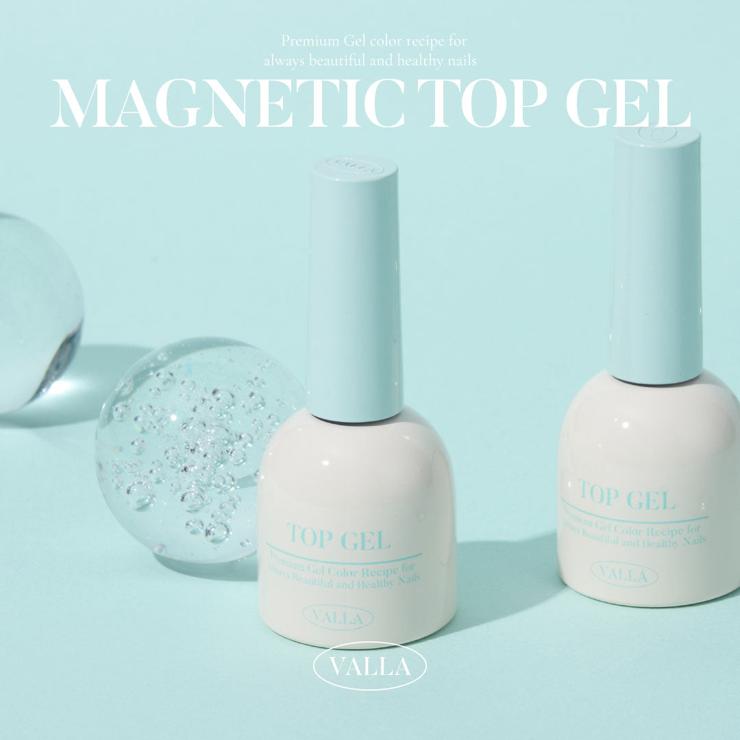 VALLA Magnetic Non-Wipe Top Gel · Cat Eye Effect over Gel Color