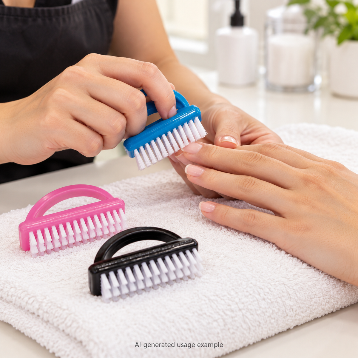 DL Pro Assorted Nail Brushes in Container — 36 Count | NB-36 — AI-generated usage example