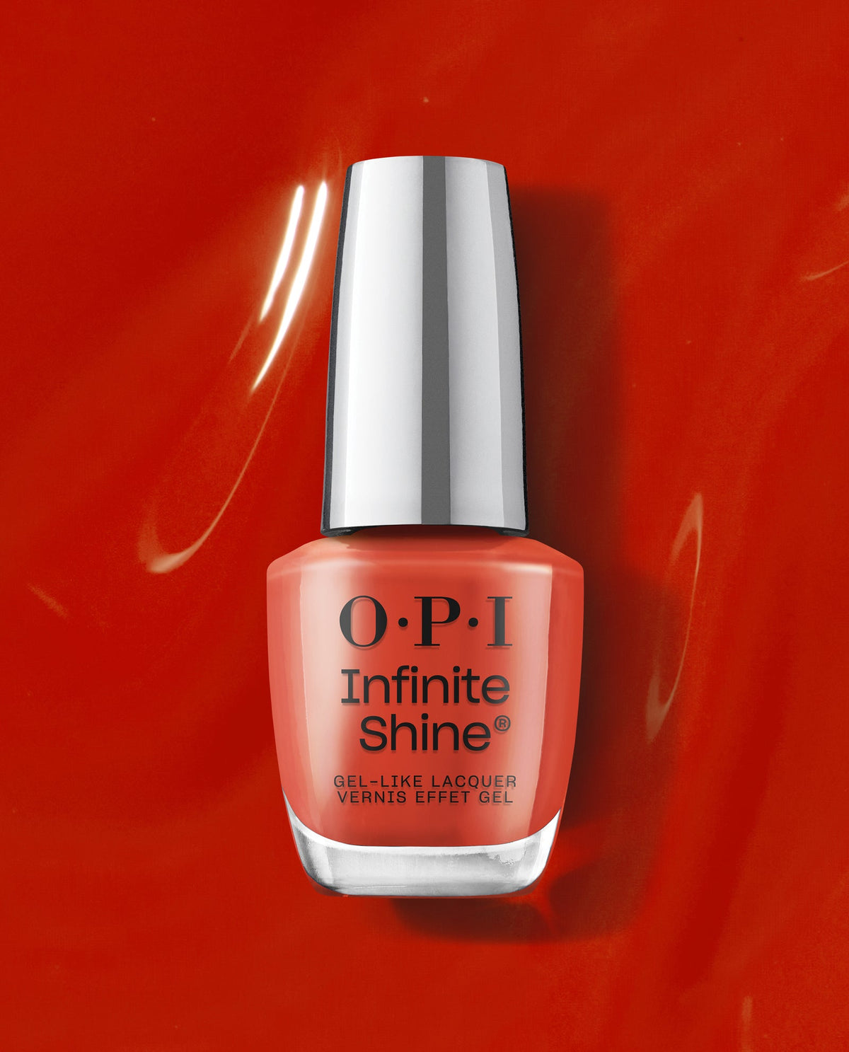 OPI Infinite Shine 131 — Knock 'Em Red