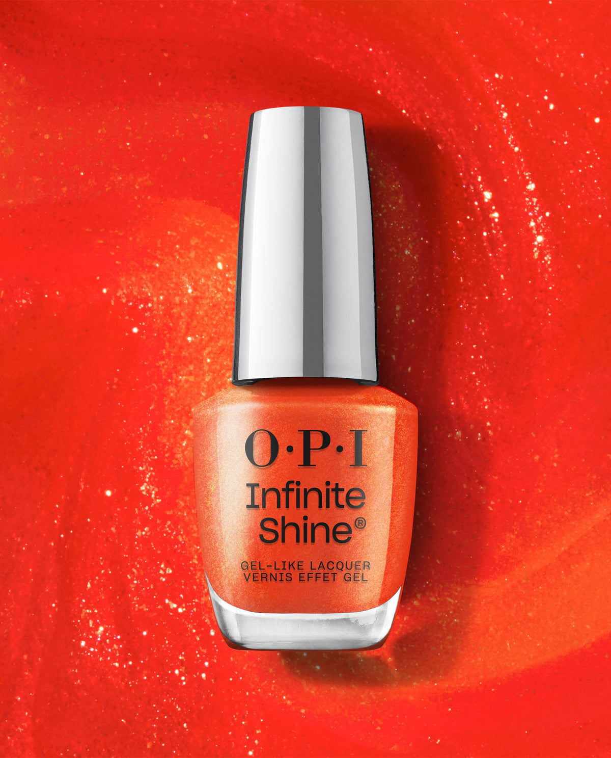 OPI Infinite Shine 202 — Shock Em Orange