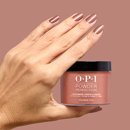 OPI Powder Perfection DPF043 Route Beer Float 1.5 oz jar jar and manicure