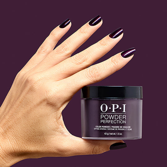 OPI Powder Perfection DPF046 Lincoln Park at Midnight 1.5 oz jar jar and manicure