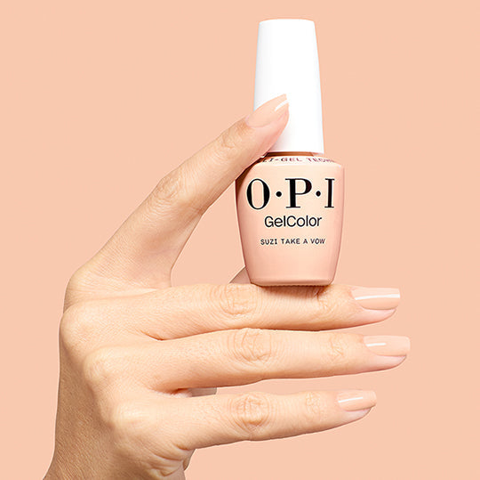 OPI GC F038 Suzi Take a Vow bottle and manicure