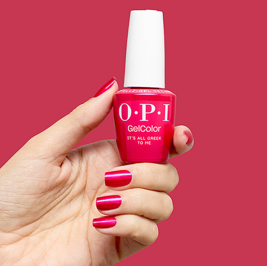 OPI GC F041 It's All Greek to Me bottle and manicure