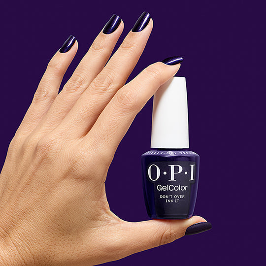 OPI GC F047 Don't Over Ink It bottle and manicure