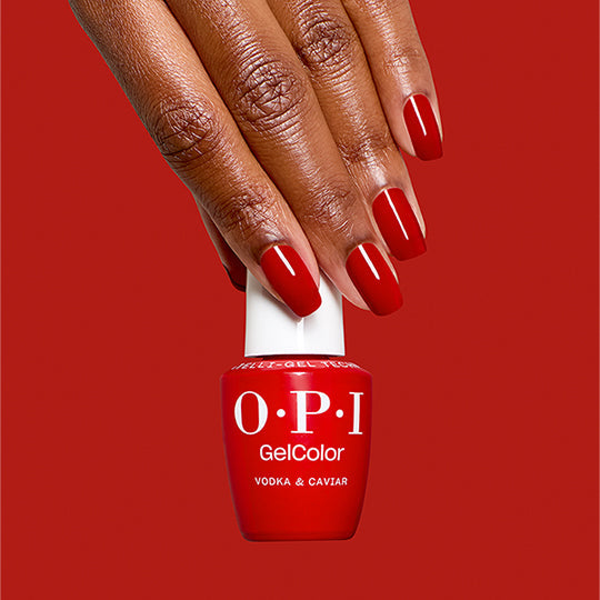 OPI GC F048 Vodka & Caviar bottle and manicure