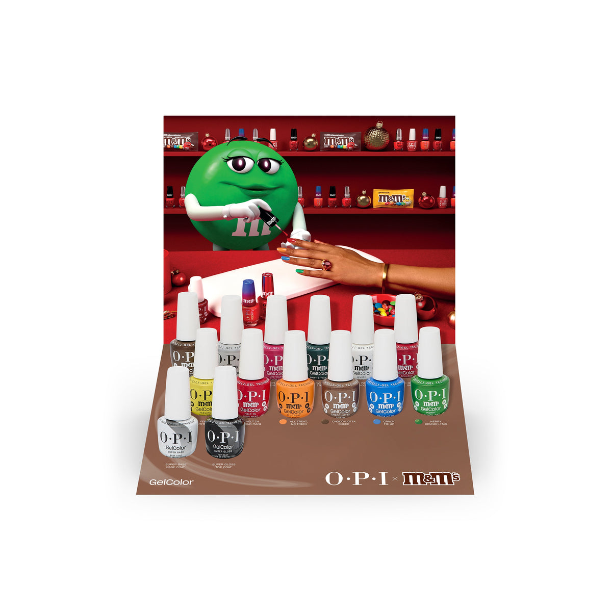OPI x M&M’s Sweeten Your Mani GelColor collection 12 GelColor colors + Super Base + Super Gloss