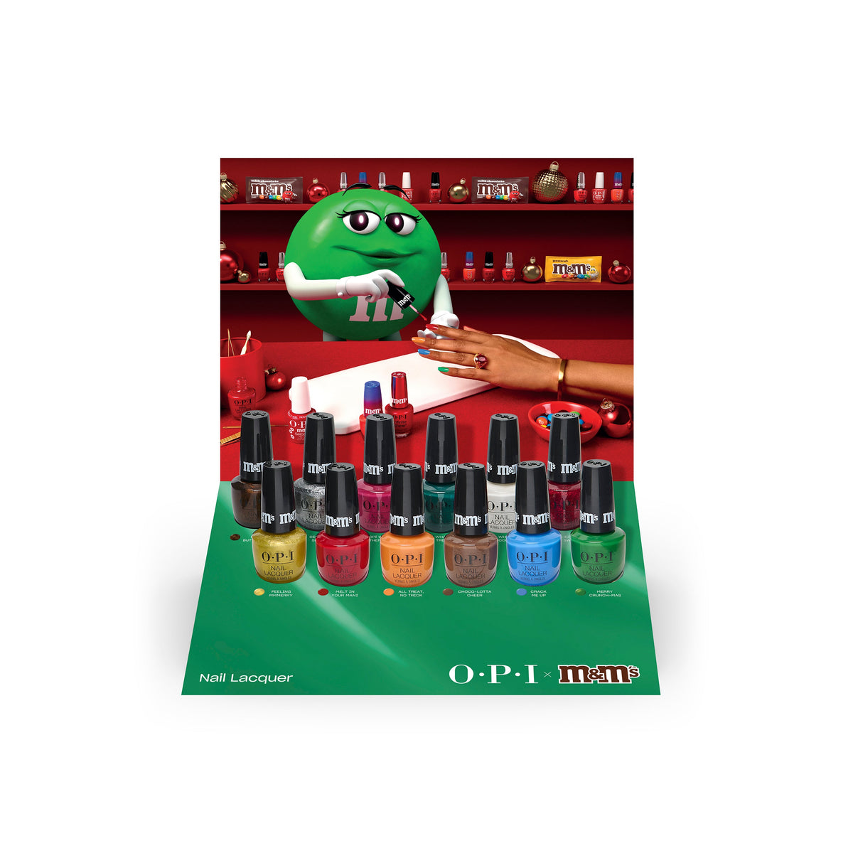 OPI x M&M’s Sweeten Your Mani Nail Lacquer collection 12 nail lacquer colors