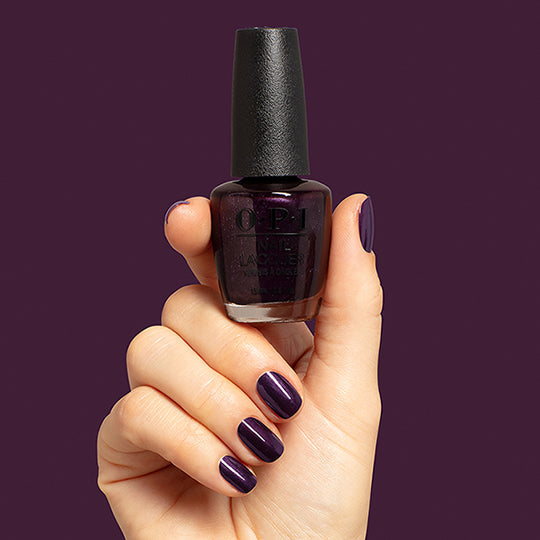 OPI NL F046 Lincoln Park at Midnight bottle and manicure