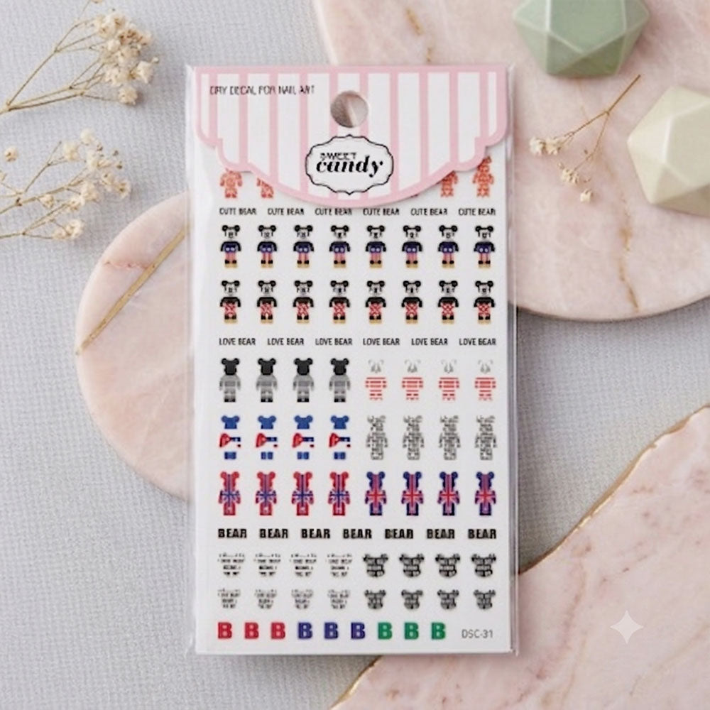 Sweet Candy Cute Bear Nail Sticker  | NS006