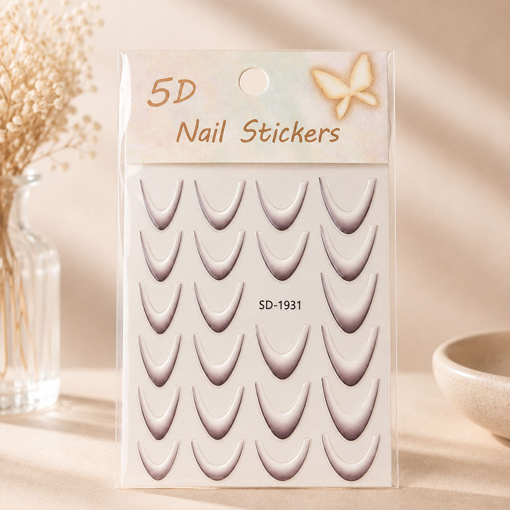 5D French Tip Gradient Nail Sticker | NS018