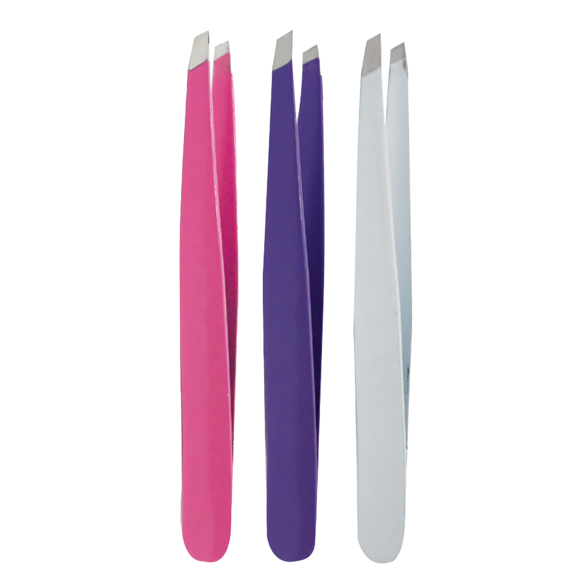 Satin Edge Slant Tweezers — 48-Piece Container | SE-2073
