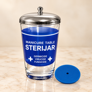 4 fl oz glass manicure jar with lid and silicone protector