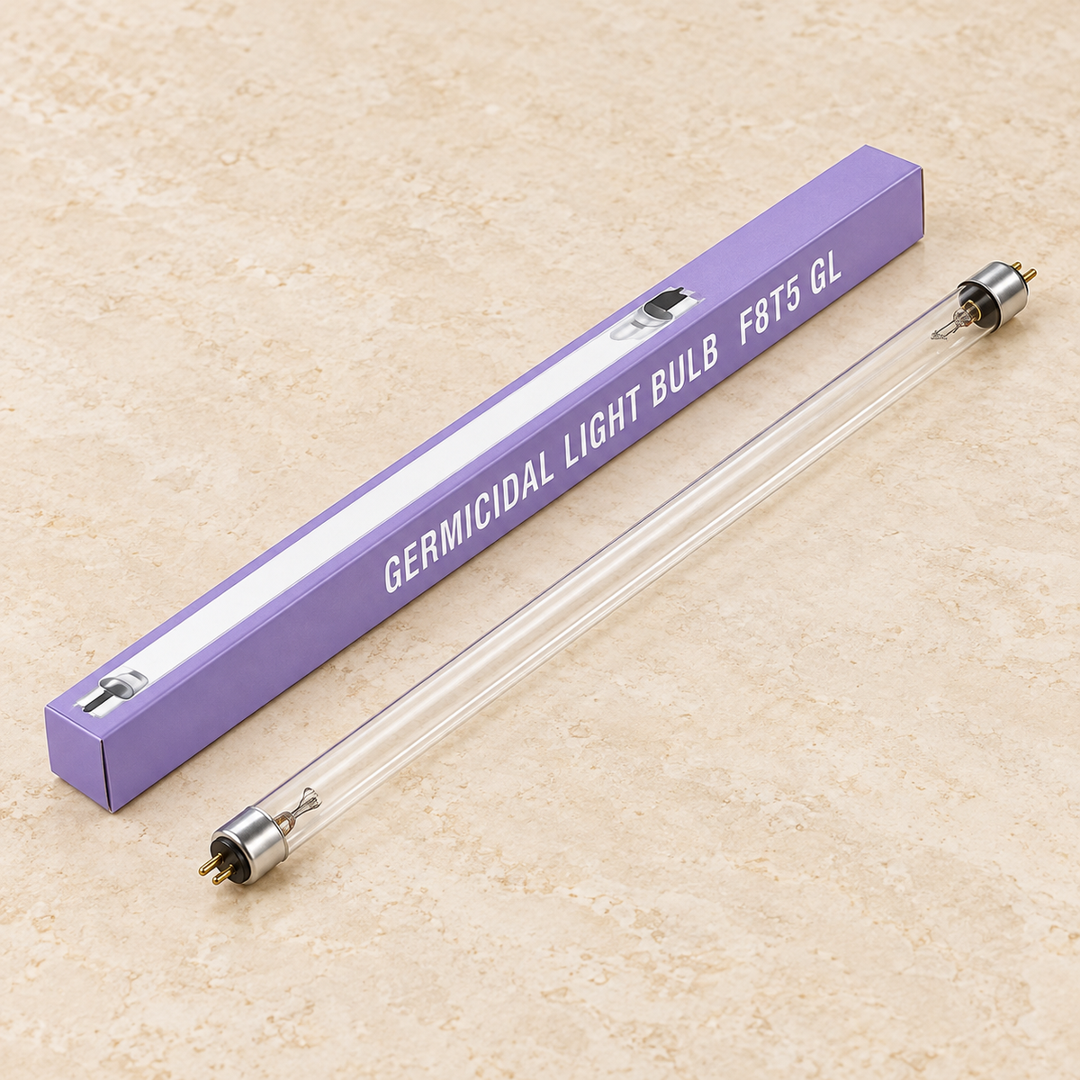 8W F8T5 GL germicidal bulb with purple retail box