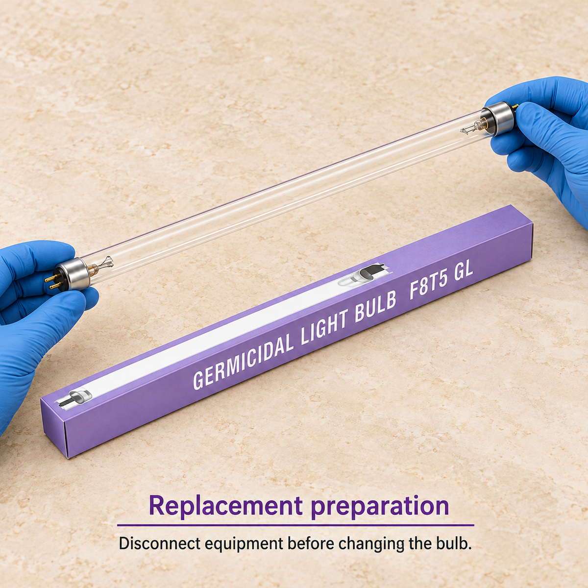 8W bulb replacement preparation — AI-generated illustration