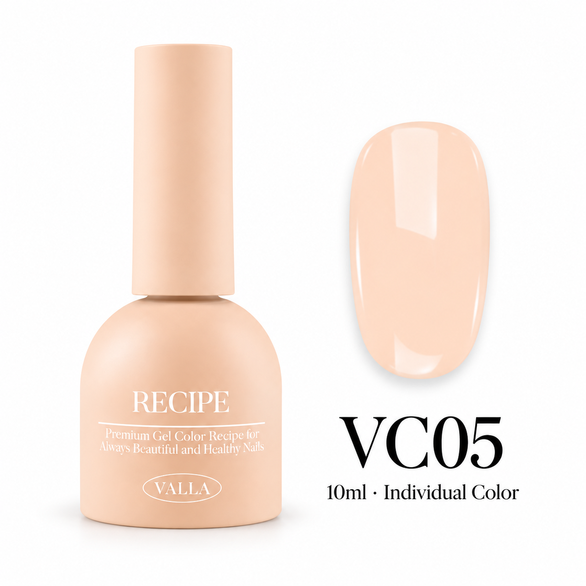 VALLA VC05 bottle and color swatch — 10ml individual color