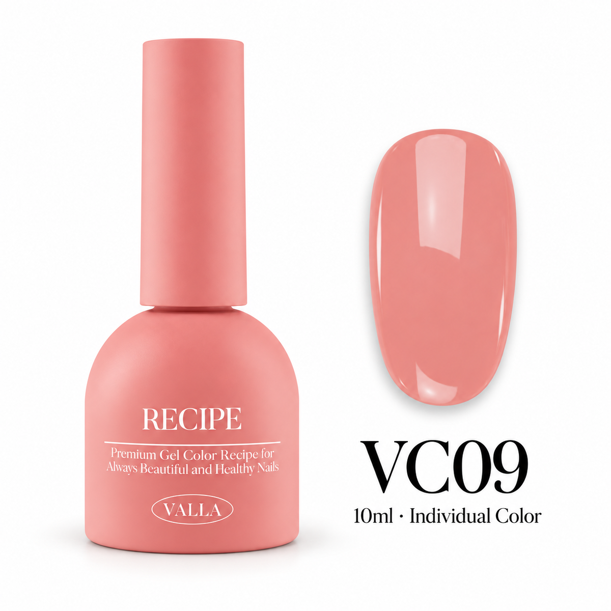 VALLA VC09 bottle and color swatch — 10ml individual color