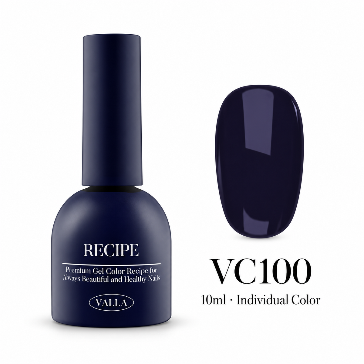 VALLA VC100 bottle and color swatch — 10ml individual color