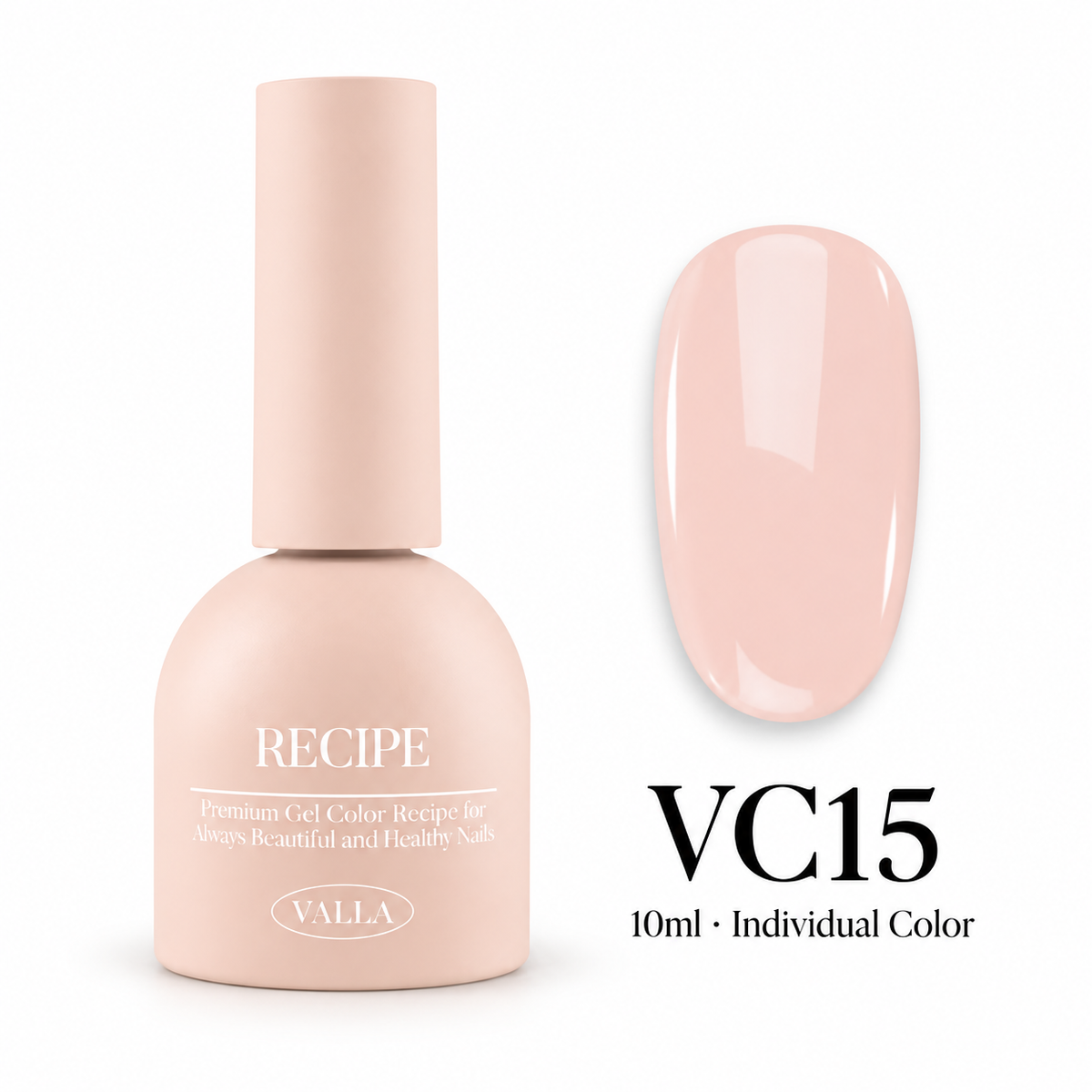 VALLA VC15 bottle and color swatch — 10ml individual color