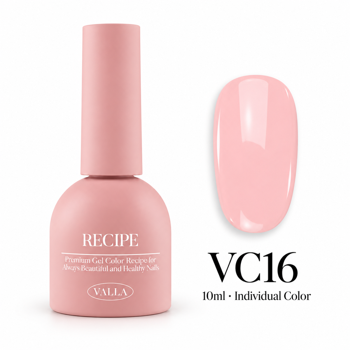 VALLA VC16 bottle and color swatch — 10ml individual color