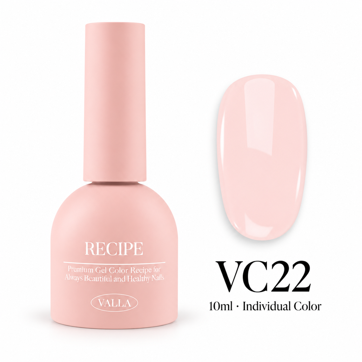VALLA VC22 bottle and color swatch — 10ml individual color