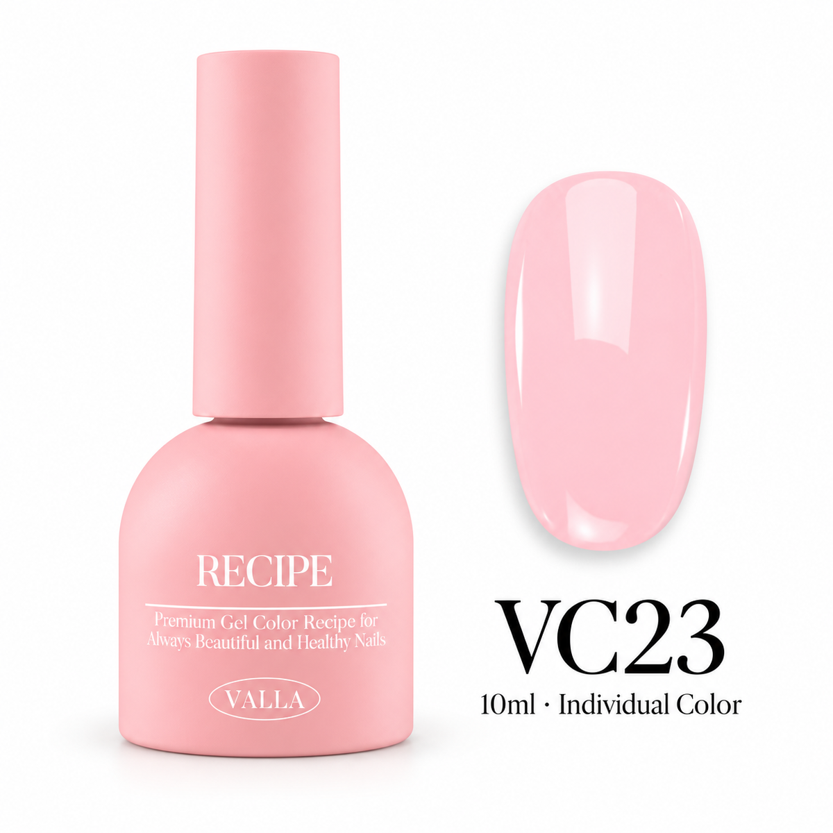 VALLA VC23 bottle and color swatch — 10ml individual color