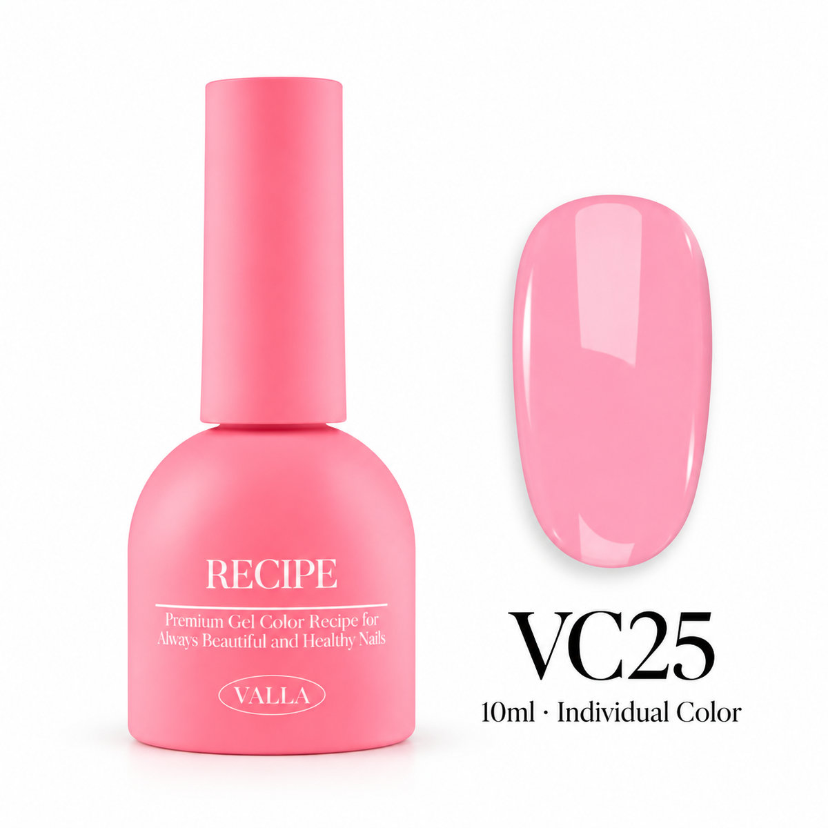 VALLA VC25 bottle and color swatch — 10ml individual color
