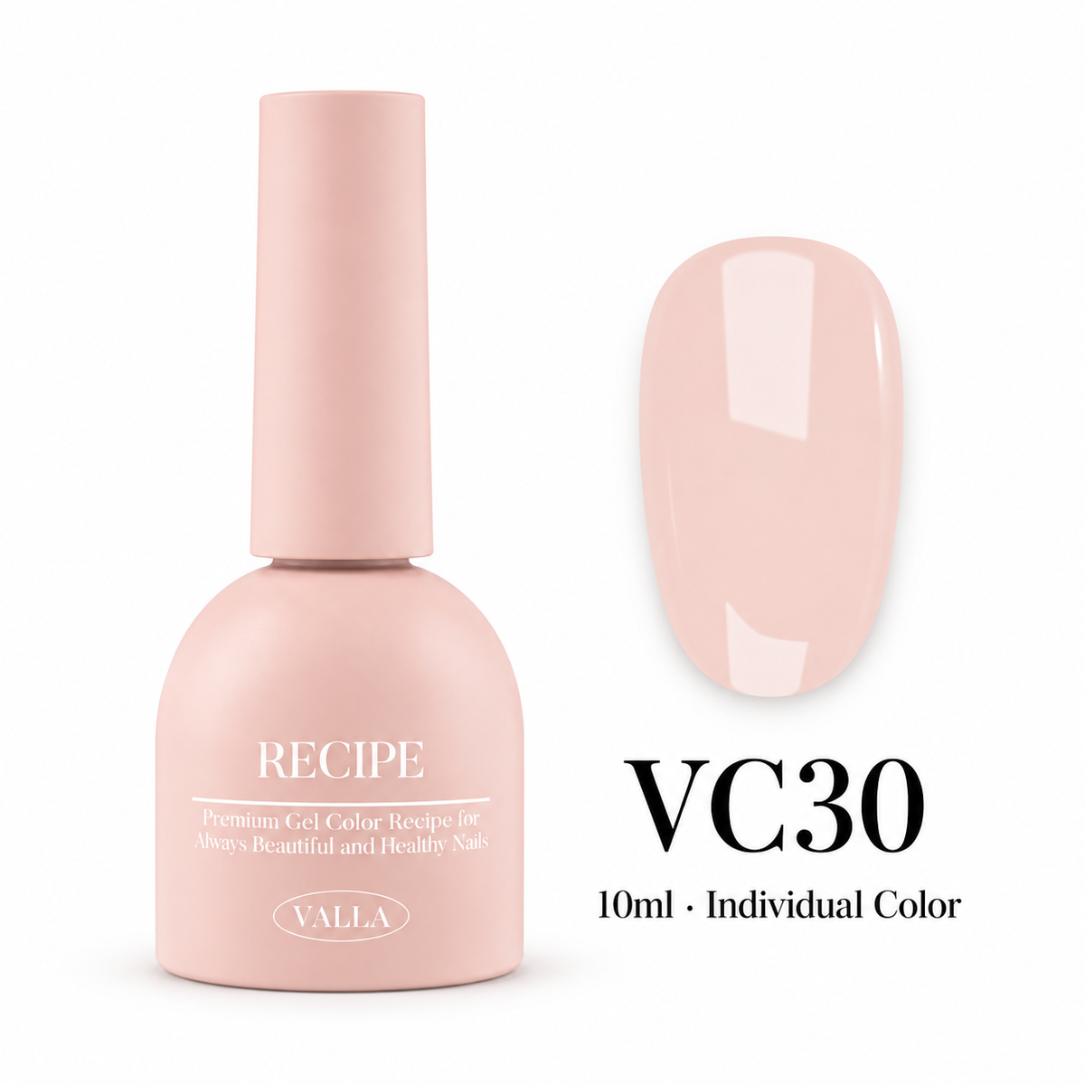 VALLA VC30 bottle and color swatch — 10ml individual color