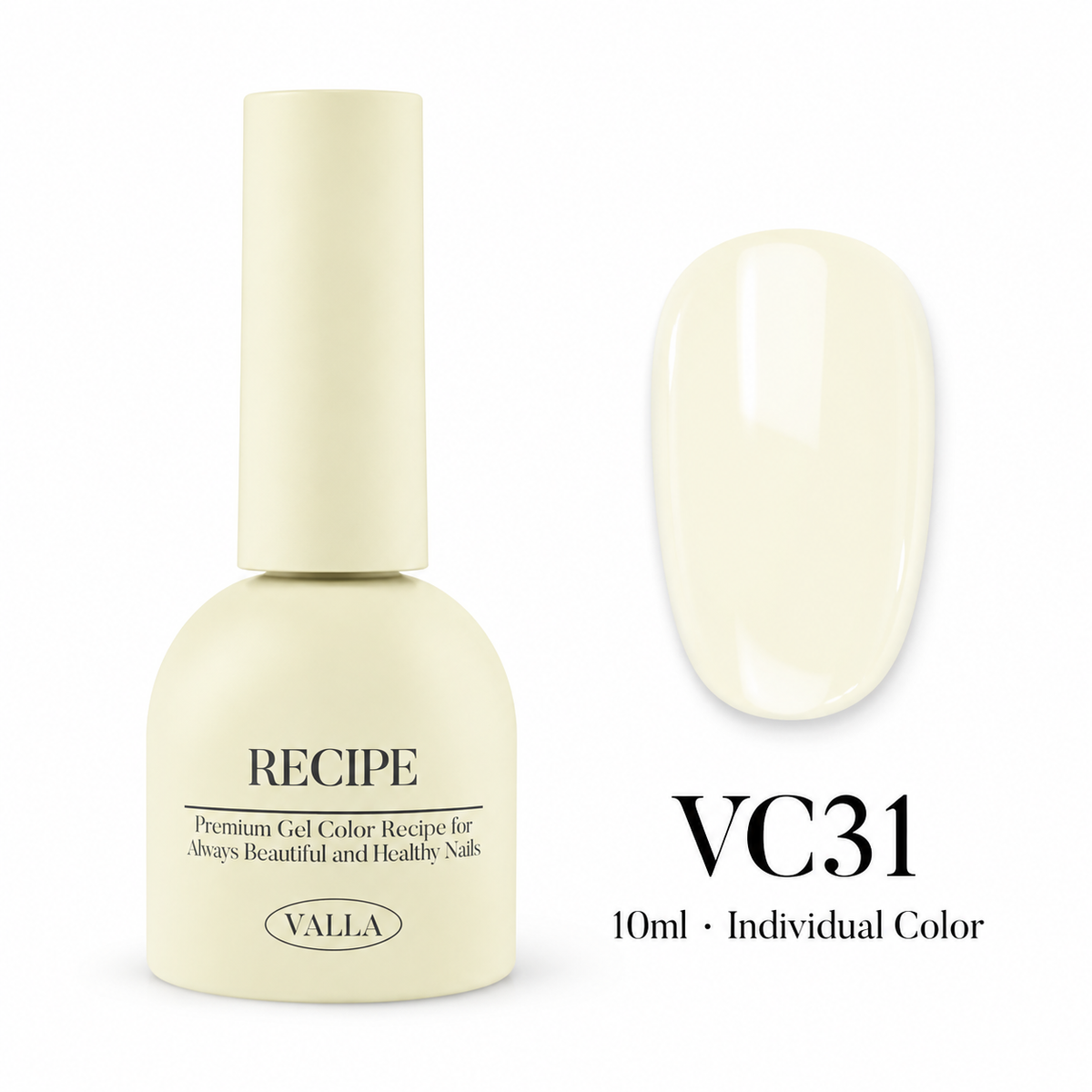 VALLA VC31 bottle and color swatch — 10ml individual color
