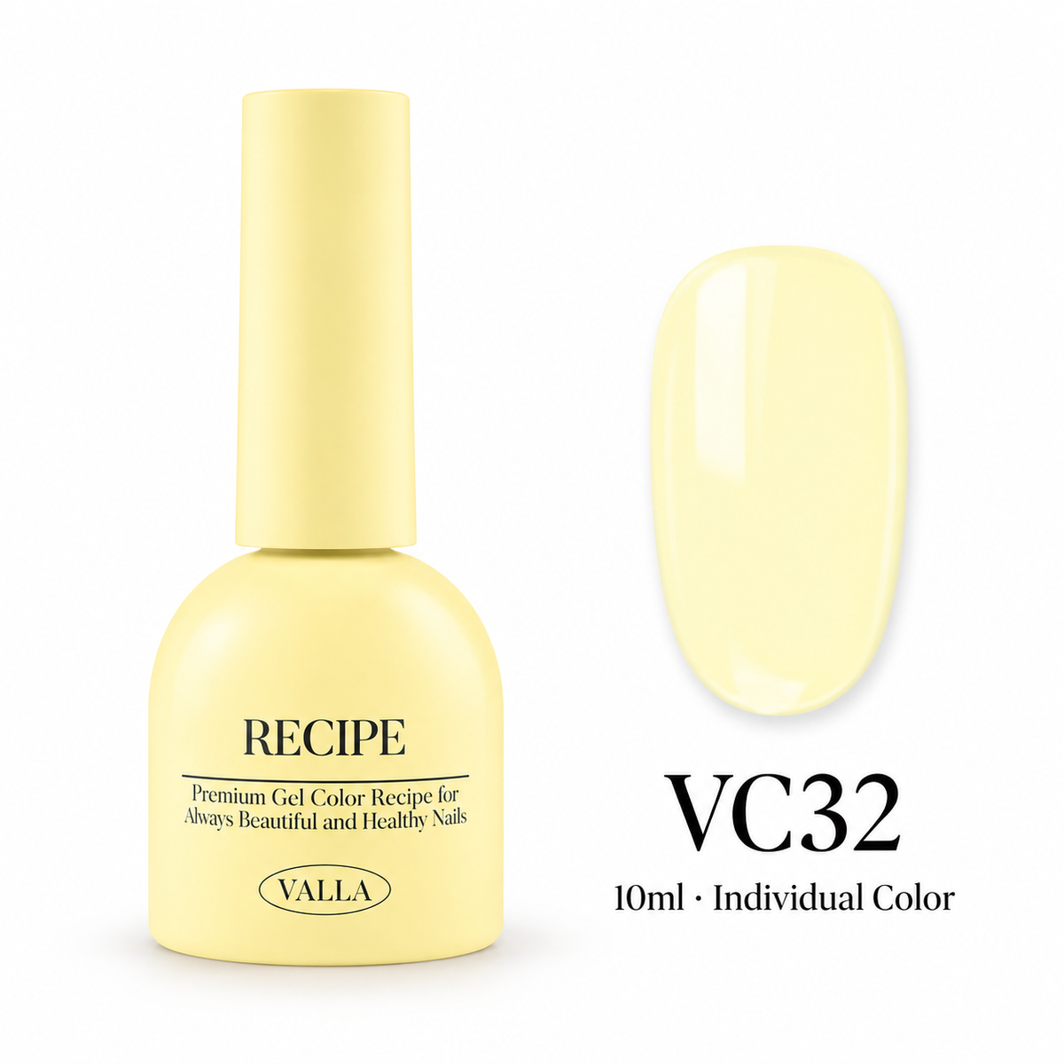 VALLA VC32 bottle and color swatch — 10ml individual color