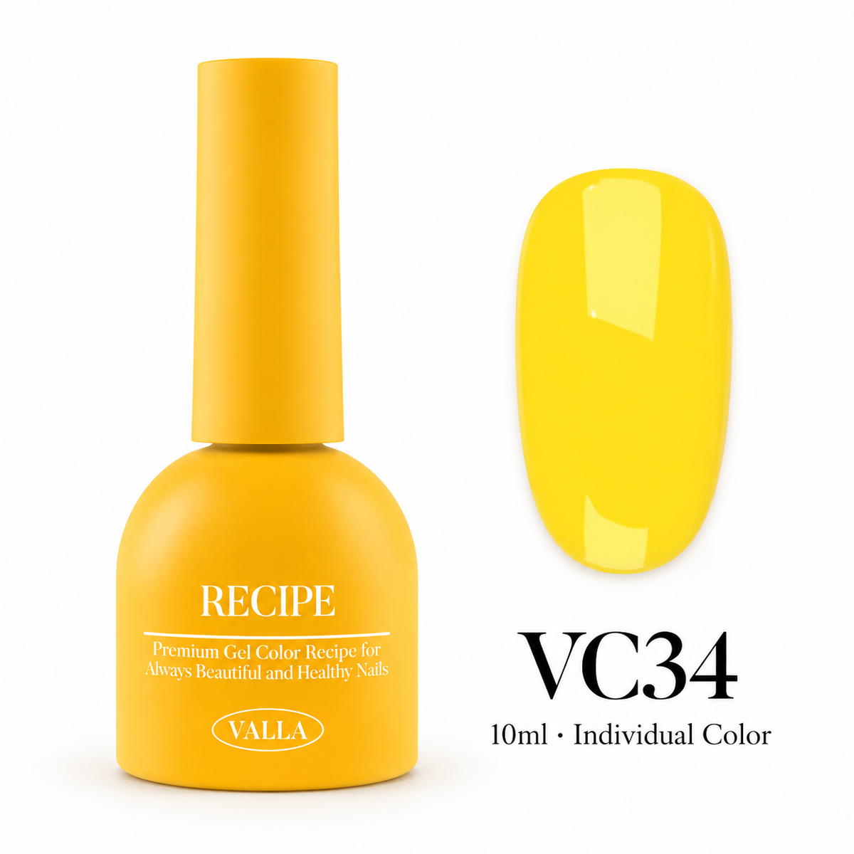 VALLA VC34 bottle and color swatch — 10ml individual color